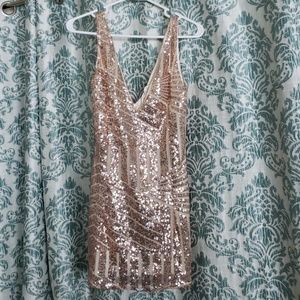 Gold sequin dress medium